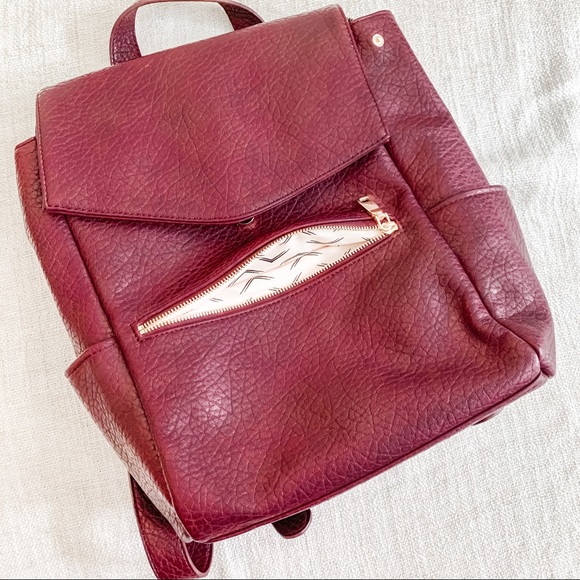 NWT OBO Leather Backpack - Maroon - Picture 7 of 16